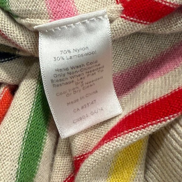 Talbots Striped Sweater Women's Size Medium Multicolored Nylon, Lambswool - Picture 7 of 13